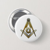 Masonic Square and Compass Ronde Button 5,7 Cm (Voorkant /achterkant)