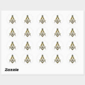 Masonic Square and Compass Ronde Sticker (Vel)