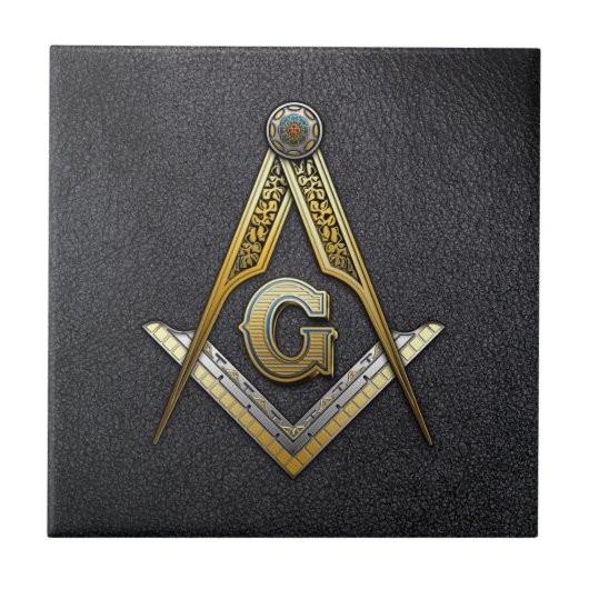 Masonic Square and Compass Tegeltje (Voorkant)