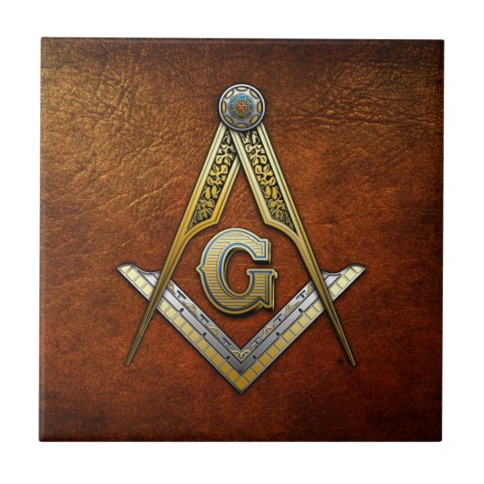 Masonic Square and Compass Tegeltje (Voorkant)