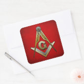 Masonic Square and Compass Vierkante Sticker (Envelop)