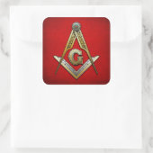 Masonic Square and Compass Vierkante Sticker (Tas)