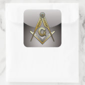 Masonic Square and Compass Vierkante Sticker (Tas)