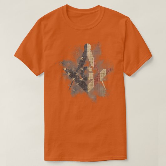 Masonic Square and Compass with EEUU Flag T-shirt (Design voorkant)