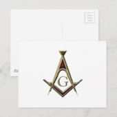 Masonic Square & Compass Briefkaart (Voorkant / Achterkant)