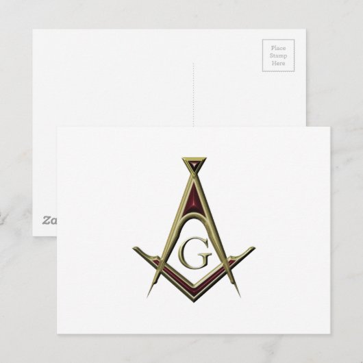 Masonic Square & Compass Briefkaart (Voorkant / Achterkant)