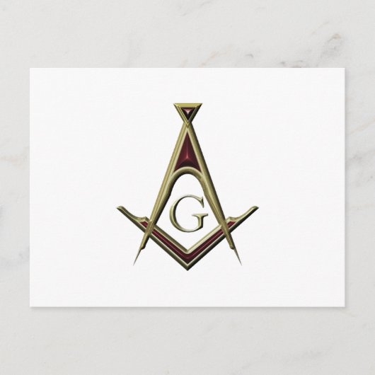Masonic Square & Compass Briefkaart (Voorkant)