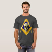 Masonic Square Compass Skull Freemason T-shirt (Voorkant volledig)