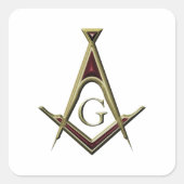 Masonic Square & Compass Vierkante Sticker (Voorkant)