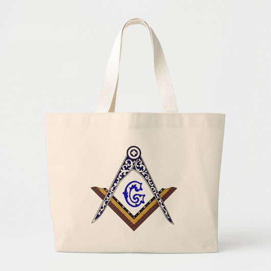 Masonic Square en Compass Grote Tote Bag (Voorkant)