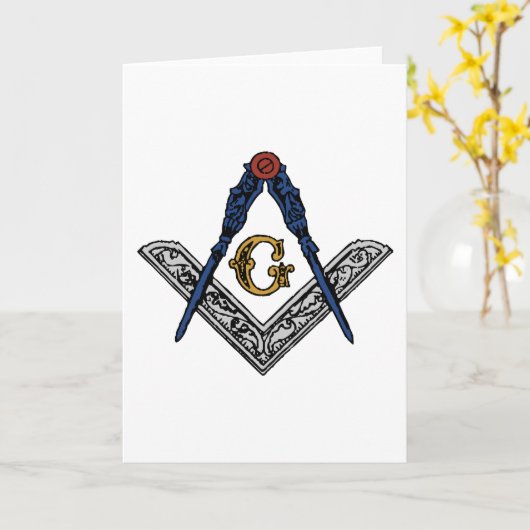 Masonic Square en Compass Kaart (Gele Bloem)