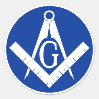 Masonic Square en Compass Ronde Sticker