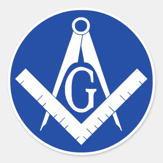 Masonic Square en Compass Ronde Sticker (Voorkant)