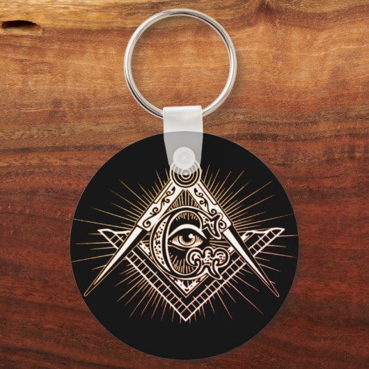 Masonic Square en Compass Sleutelhanger (Voorkant)