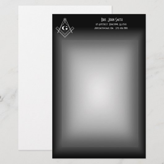 Masonic Stationery Briefpapier (Voorkant / Achterkant)