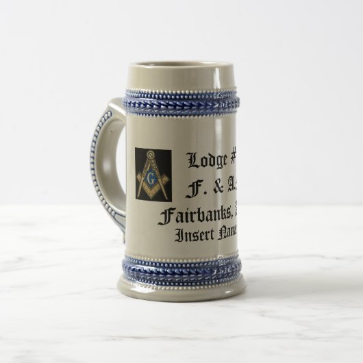 Masonic Stein Bierpul (Voorkant links)