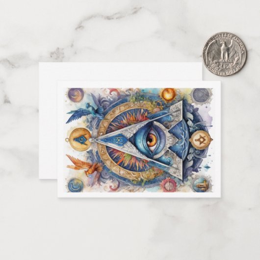 Masonic stijl Briefkaart (Voorkant / Achterkant in situ)