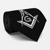 Masonic Stropdas - Black and White Freemason Neckt (Opgerold)