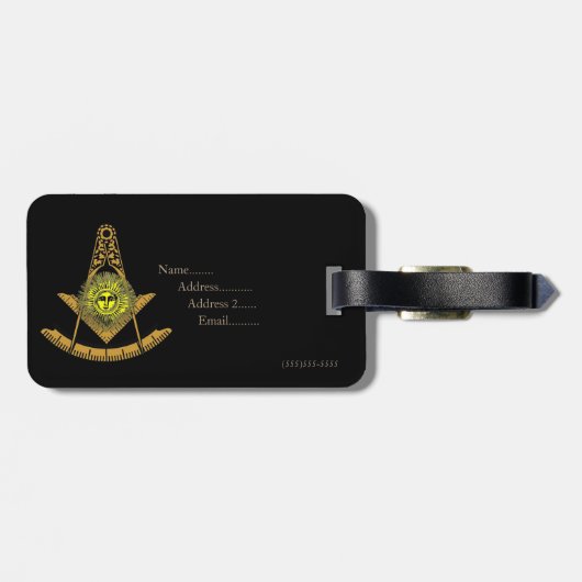 Masonic Sun Bagagelabel (Achterkant horizontaal)