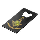 Masonic Sun Creditkaart Flessenopener (Achterkant Gekanteld)