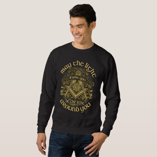 Masonic Sweatshirt met compass & Square Graphic (Voorkant volledig)