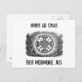 Masonic symbolen ORDO AB CHAO Briefkaart (Voorkant / Achterkant)