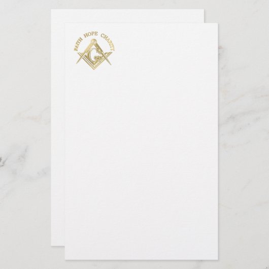 Masonic-symbool Briefpapier (Voorkant / Achterkant)