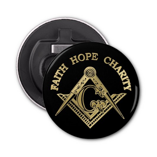 Masonic-symbool Button Flesopener (Voorkant)