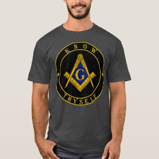 Masonic symbool Ken jezelf Meester Mason lodge T-shirt