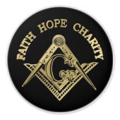 Masonic-symbool Keramische Knop (Voorkant)