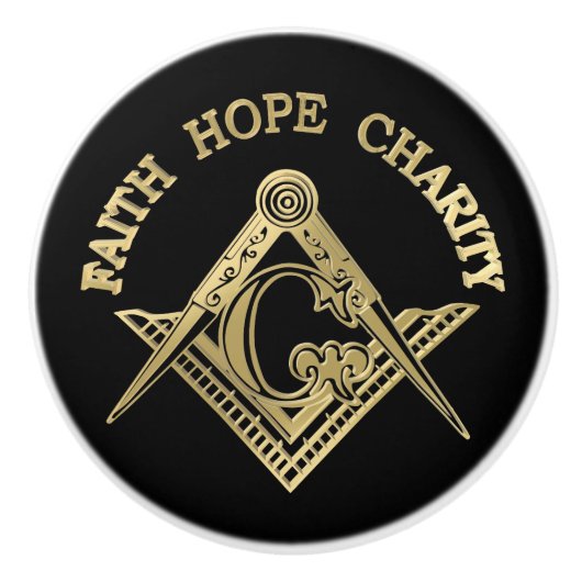 Masonic-symbool Keramische Knop (Voorkant)