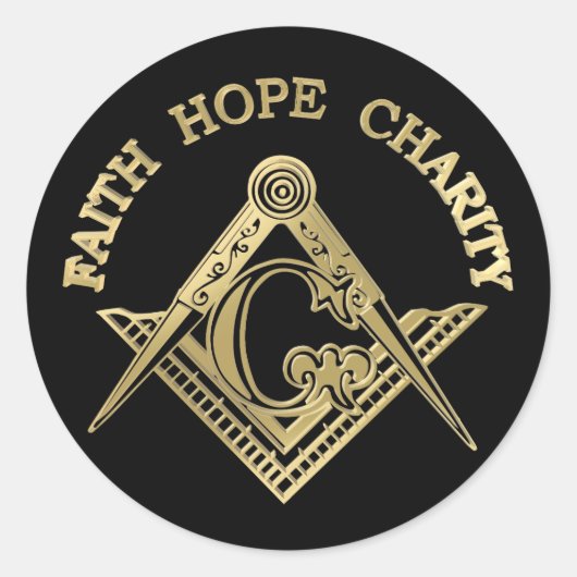 Masonic-symbool Ronde Sticker (Voorkant)