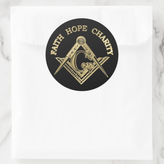 Masonic-symbool Ronde Sticker (Tas)