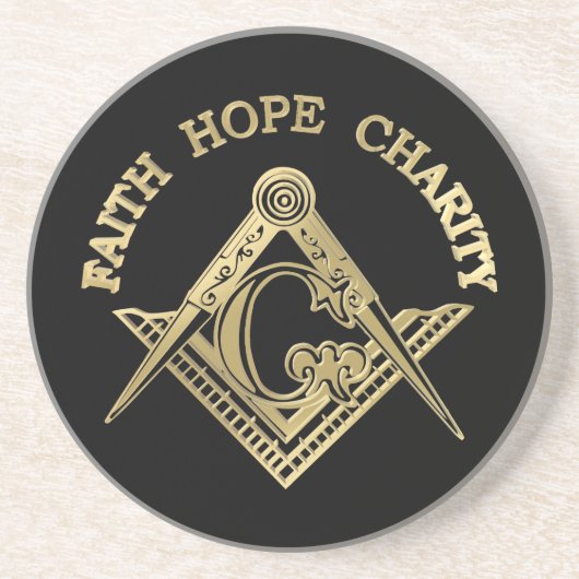 Masonic-symbool Zandsteen Onderzetter (Voorkant)