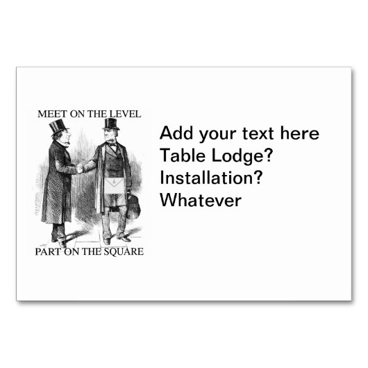 Masonic Table Kaart (Voorkant)