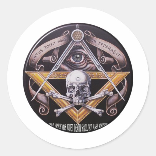 Masonic Virtue Ronde Sticker (Voorkant)