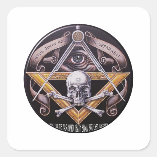 Masonic Virtue Vierkante Sticker (Voorkant)