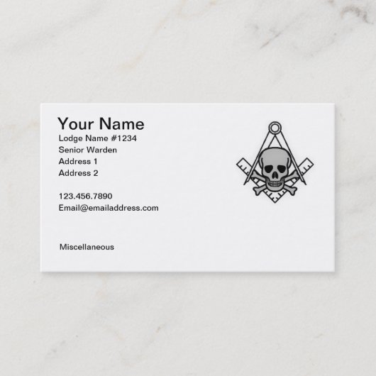 Masonic Visitekaartje 1 (Voorkant)
