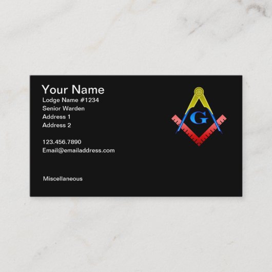 Masonic Visitekaartje 2 (Voorkant)