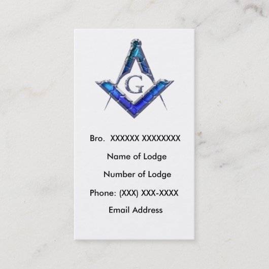 Masonic Visitekaartje 4 (Voorkant)