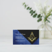 Masonic Visitekaartje Design | Blauw Zwart & Goud (Staand voorkant)