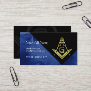Masonic Visitekaartje Design   Blauw zwart-wit en 