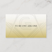 Masonic Visitekaartjes Black Gold Freemason Foto (Achterkant)