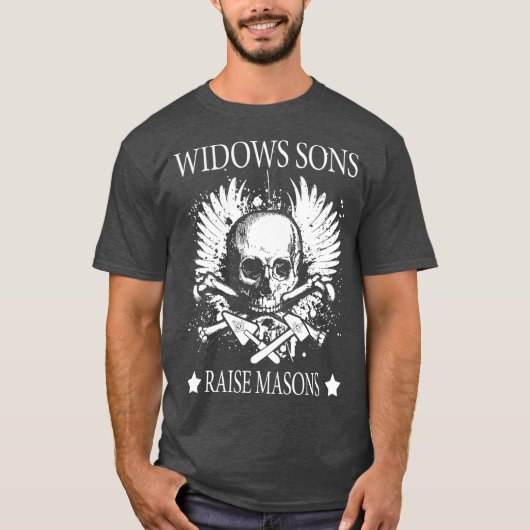 Masonic Widows Son Raise Masons Skull Fathers T-shirt (Voorkant)