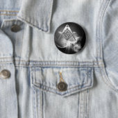 Masonic X-Ray Alien Skull Ronde Button 5,7 Cm (In situ)