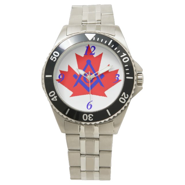 Masonic's Canada Op maat gemaakt embleem Horloge (Voorkant)