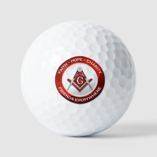 Masonieke Golfballen Rood (Voorkant)
