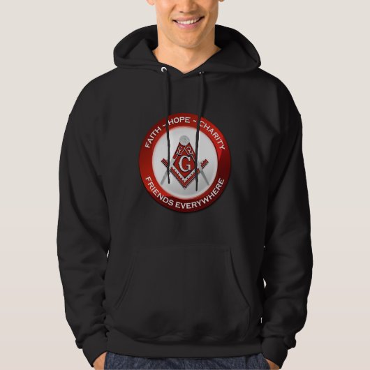 Masonieke Hoodie - Rood (Voorkant)