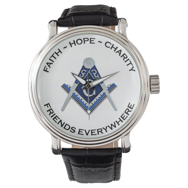 Masonieke Horloge Blauw (Voorkant)