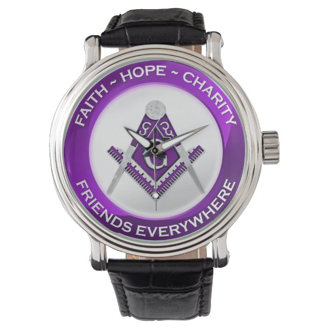 Masonieke horloge paars (Voorkant)
